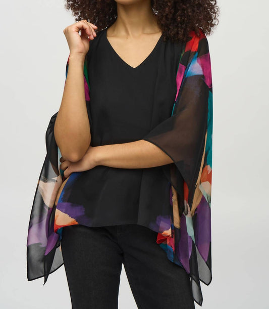 Joseph Ribkoff - Chiffon Abstract Poncho Top