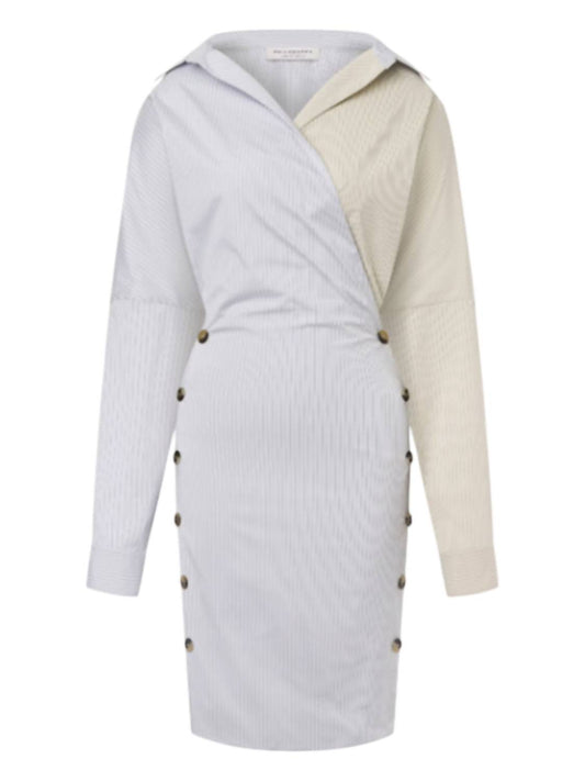Philosophy Di Lorenzo Serafini - Stretch Taffeta Two Tone Shirt Dress