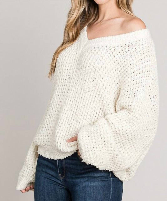Allie Rose - The Annie Cozy Up Slouchy Off Shoulder Sweater
