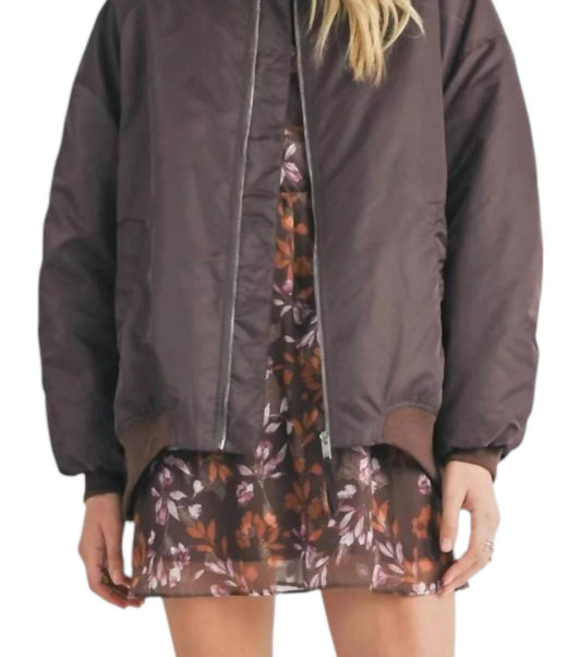 Sage The Label - Mila Shirred Sleeve Oversized Bomber Jacket