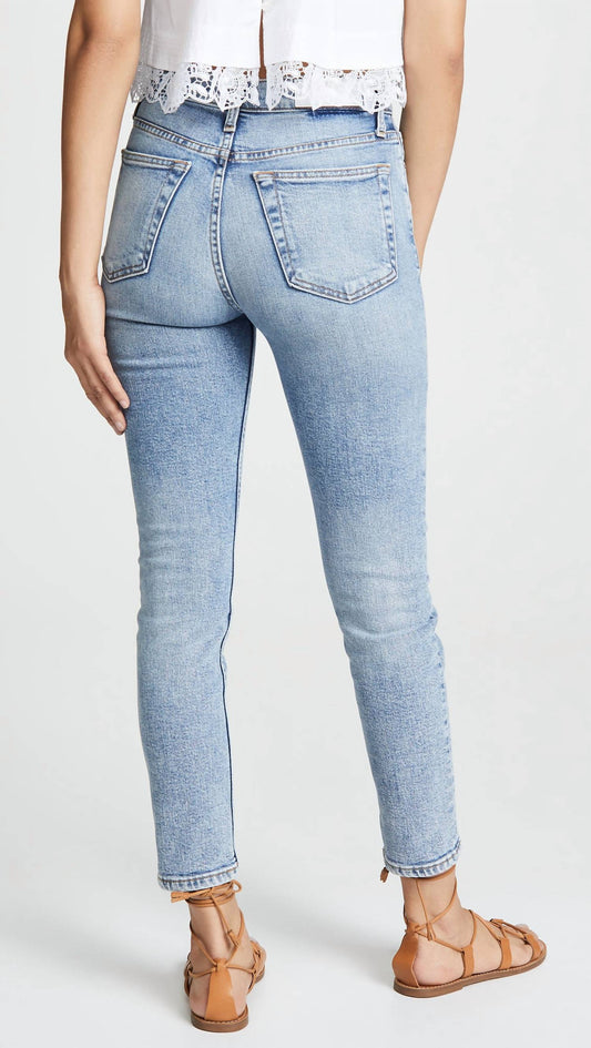 Re/Done - High Rise Ankle Crop Jeans