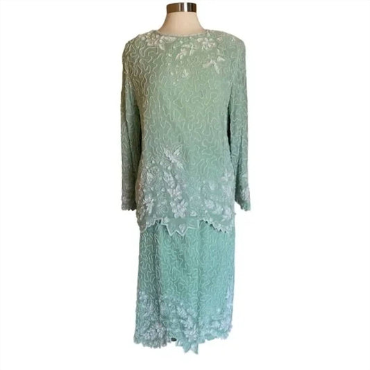 Scala - Women's Silk Vintage Beaded Dress