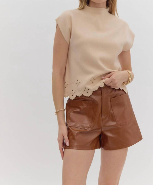 Entro - Scalloped Sweater Top