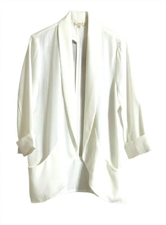 Gilli - Women's Front Rolled Collar Open 3/4 Sleeve Shawl Blazer