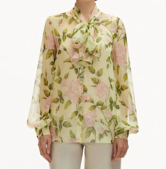 Oscar De La Renta - English Rose Silk Chiffon Blouse