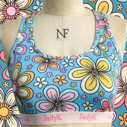 Jadyk - Women's Colorful Retro Floral Arya Bralette Spring