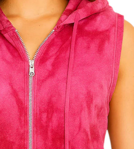 French Kyss - Zip Vest Tye Dye Top