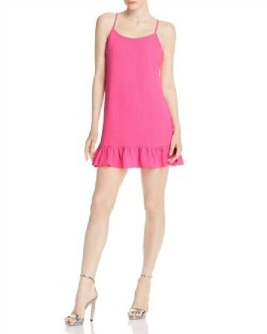 Aqua - Crepe Ruffle Hem Strappy Slip Dress