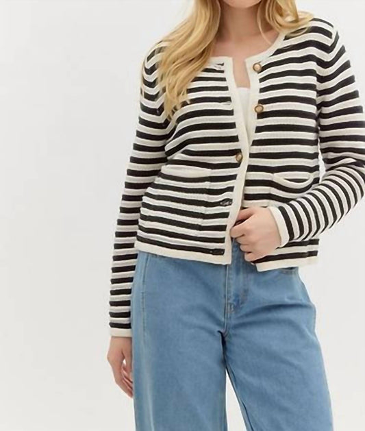 Entro - Toby Striped Cardigan