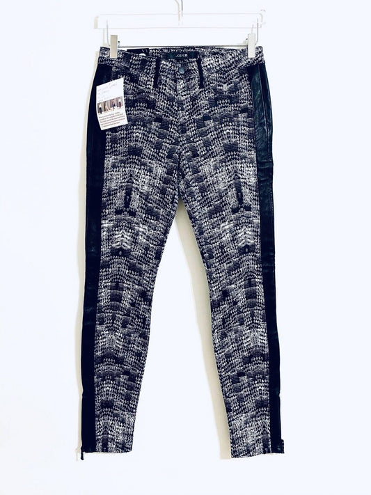 Joe'S Jeans - Women's Mid Rise Leather Stripe Skinny Ankle Jeans