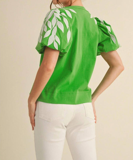 Jodifl - Gwen Embroidered Puff Sleeve Top
