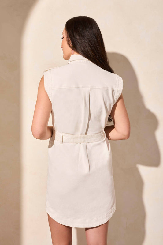 Tribal - Stretch Twill Denim Sleeveless Cargo Dress