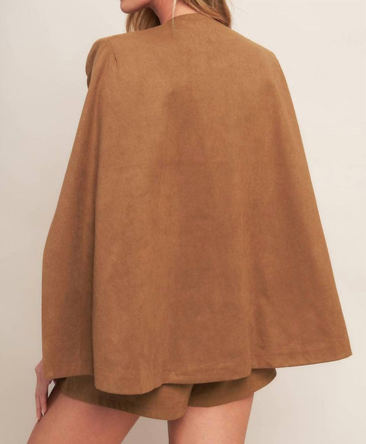 Flying Tomato - Faux Suede Capelet