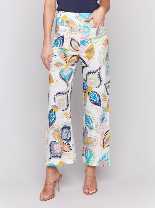 Charlie B - Printed Cropped Straight Leg Pants