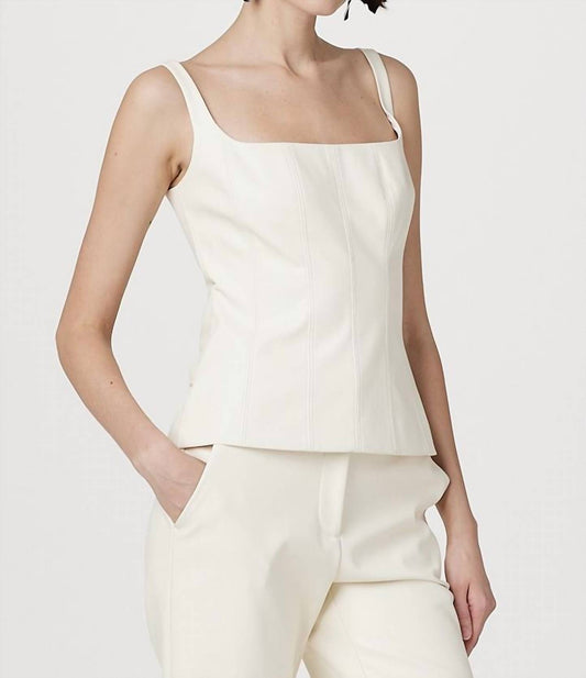 Toccin - Linda Vegan Leather Tie Corset Tank