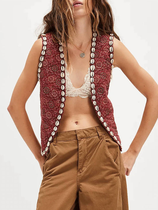 Maison Hotel - Dylan Shell Trimmed Boho Vest