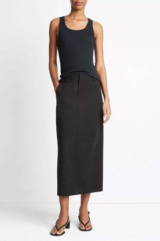 Vince - Cotton Low-rise Straight Trouser Skirt