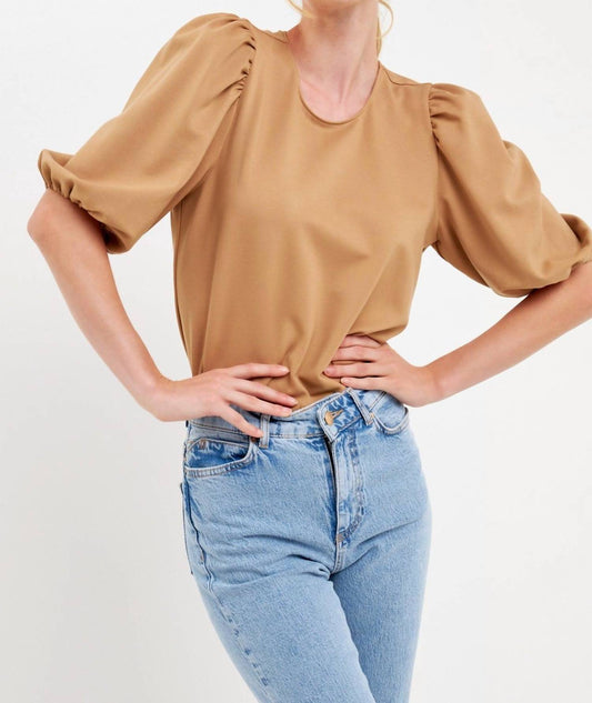 Macie Ponte Puff Sleeve Top