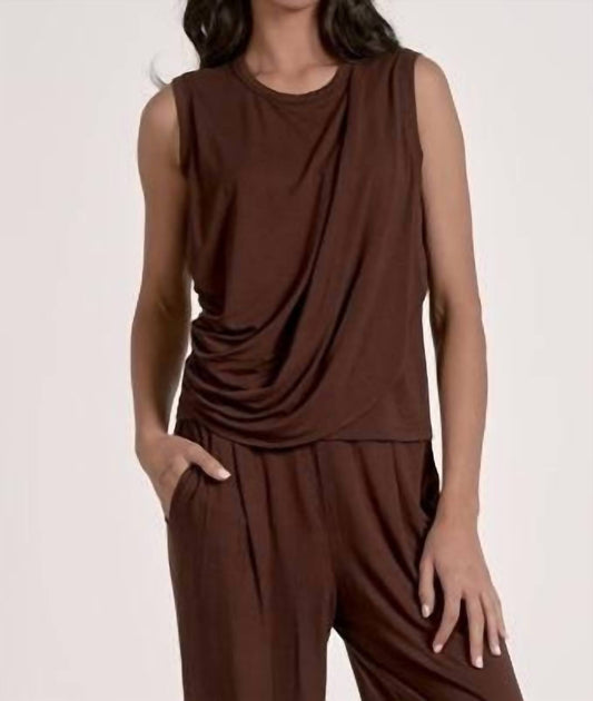 Elan - Dani Draped Sleeve Top