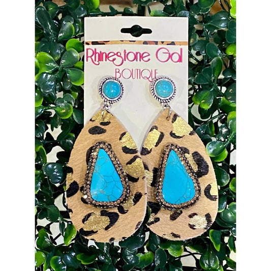 Your Fashion Wholesale - Women's Leopard Faux Leather Earrings