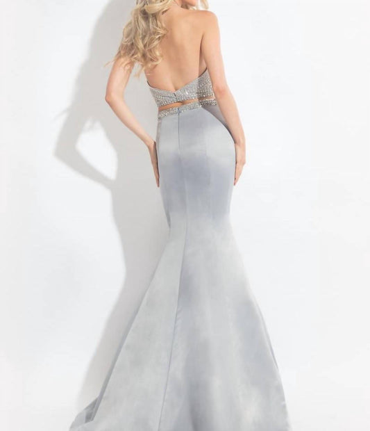 Rachel Allan - Matte Satin Two-piece Mermaid Gown
