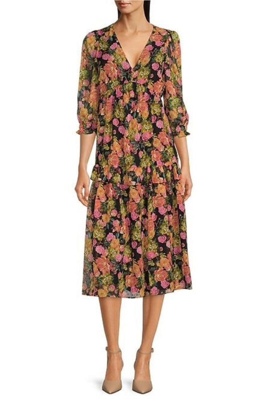 Maison Tara - Ruffle Sleeve A-line Midi Dress