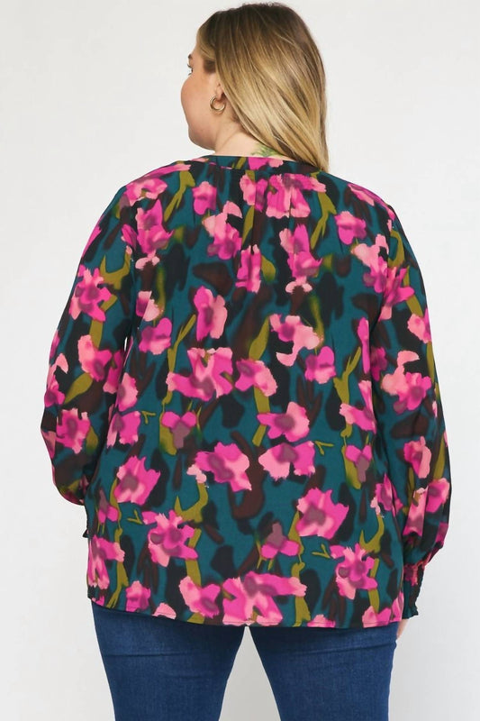 Entro - Floral Print Top - PLUS
