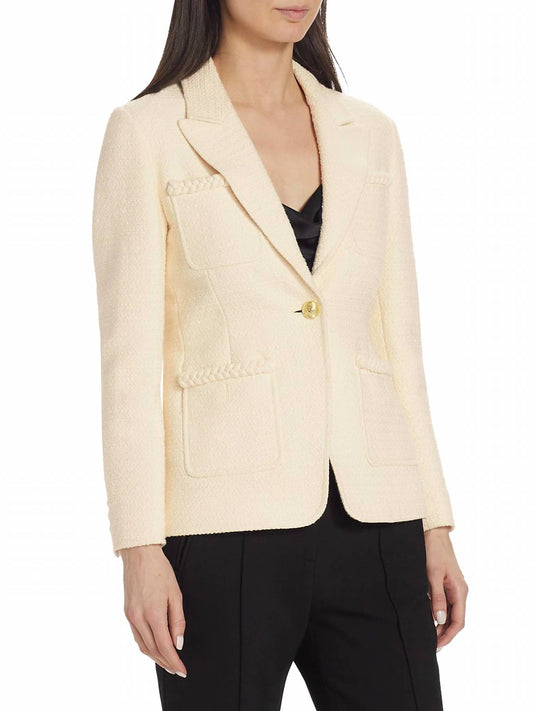 ASSILA SINGLE BREASTED BRAID TRIM JACKET