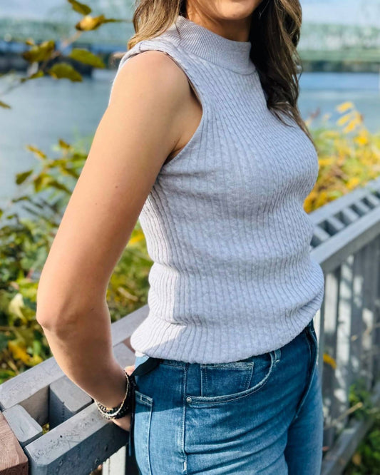 French Kyss - Braided Mock Neck Sweater