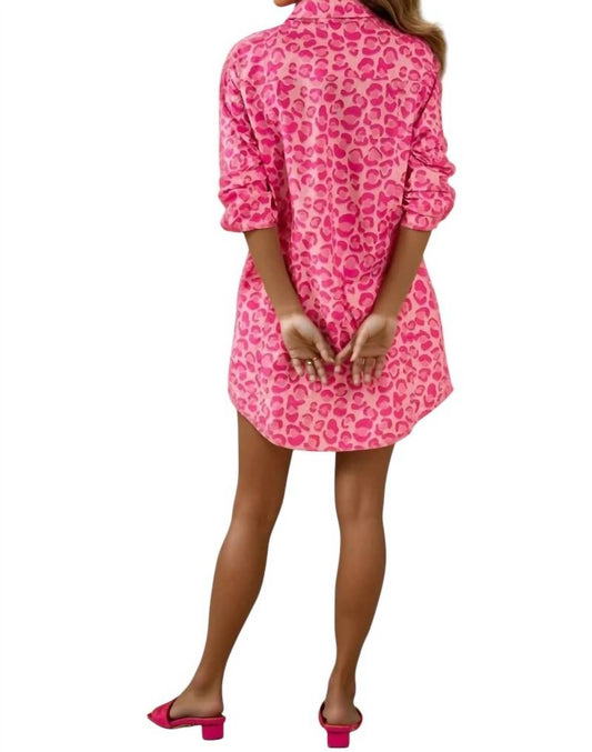 Care Tucker - Sharon Leopard Print Poplin Dress