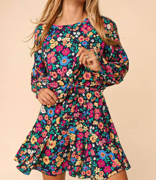Haptics - Long Sleeve Floral Woven Romper