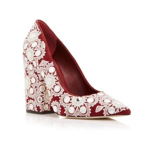 Tory Burch - Women's Francesca Embroidered Suede Pumps