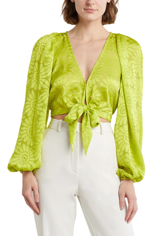 Ramy Brook - Briana Plunge Neck Tie Front Top