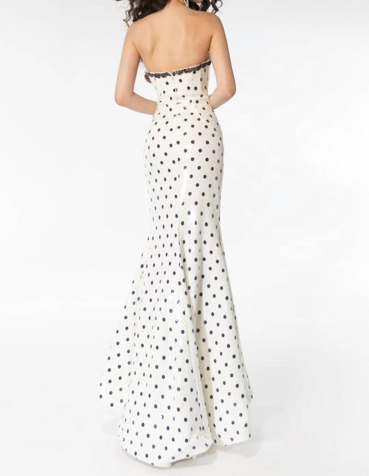 Ava Presley - Strapless Sequin Polka Dot Mermaid Gown