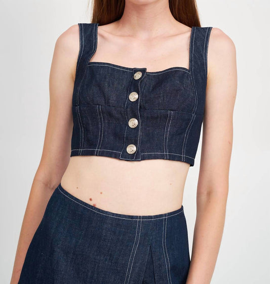 En Saison - Landes Denim Bustier Crop Top