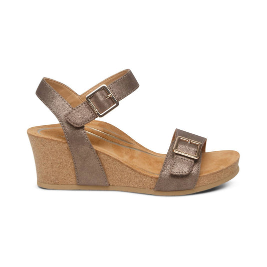 Aetrex - Women's Lexa Cork Quarter Strap Wedge