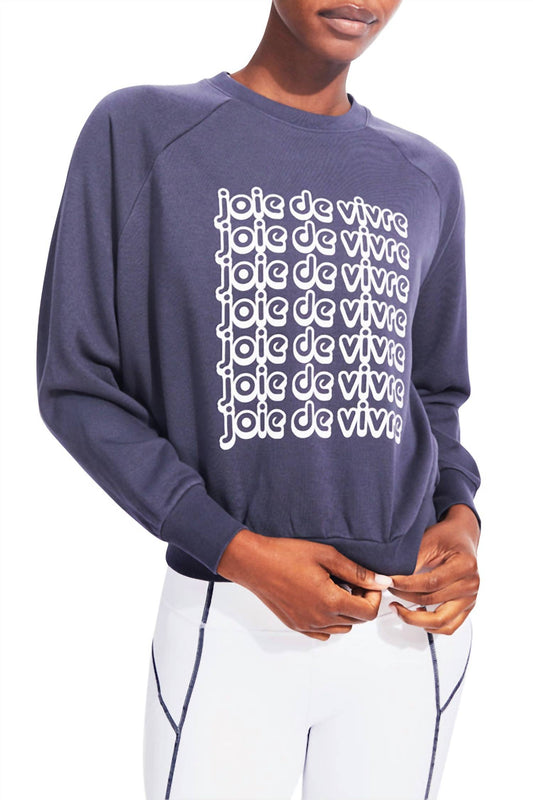 Kensie - Long Sleeve Raglan Joie De Vivre Sweatshirt