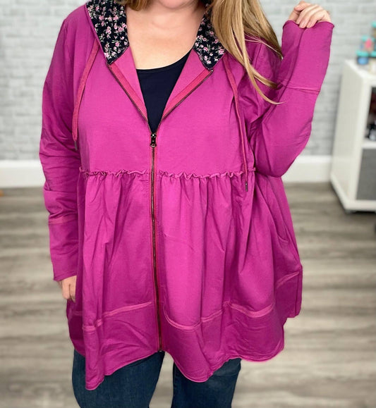Flowerdaze - Tiered Hoodie Jacket