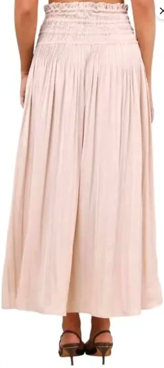 Lulus - Maina Plisse Drawstring High-rise Maxi Skirt