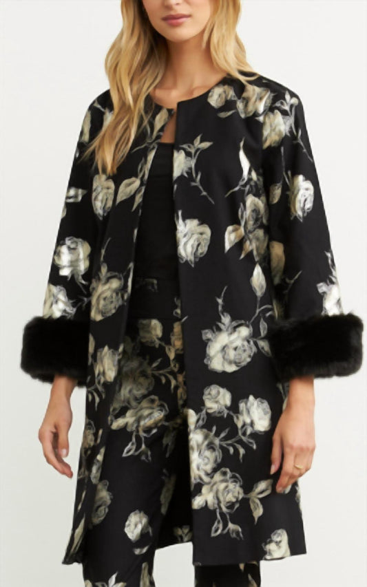 Joseph Ribkoff - Faux Fur Trim Jacket