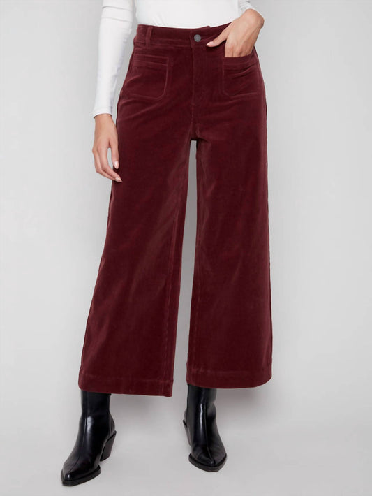 Charlie B - Patch Pocket Flare Corduroy Pants