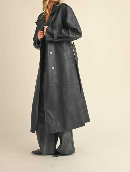 Klesis - Leather Belted Trench Coat