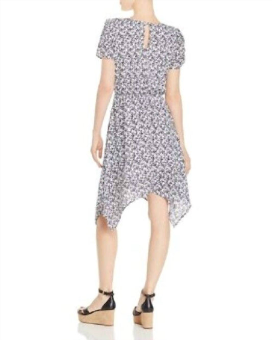 Aqua - FLORAL PRINT FAUX WRAP MIDI DRESS