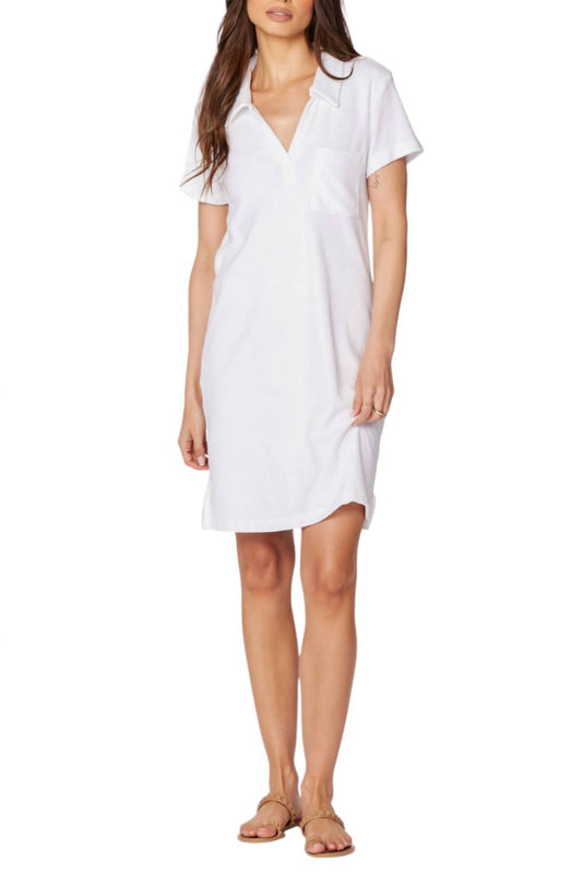 Bobi - Collar Short Sleeve Terry Polo Dress