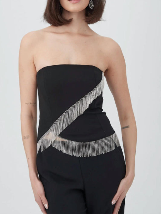 Trina Turk - Aeris Rhinestone Fringe Strapless Top