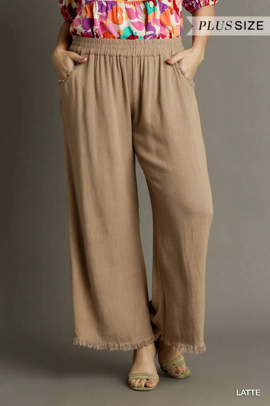 Umgee - Wide Leg Linen Pant - Plus