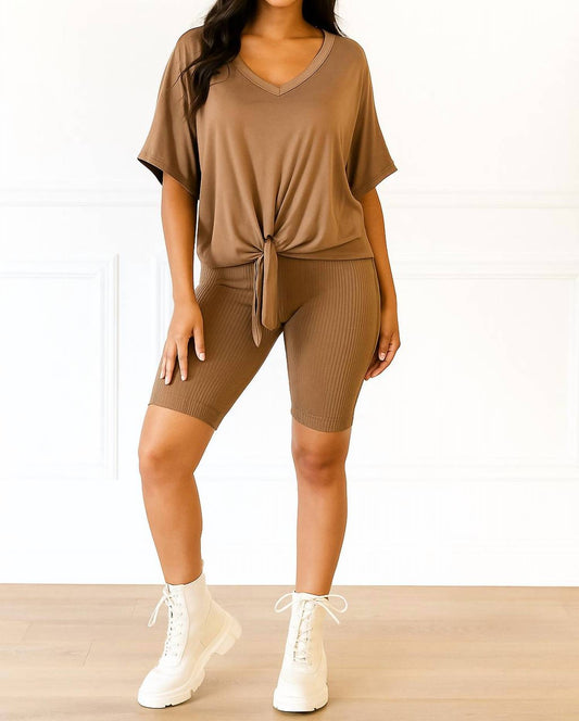 Little Secret Of Mine - On The Go Ribbed Shorts Set