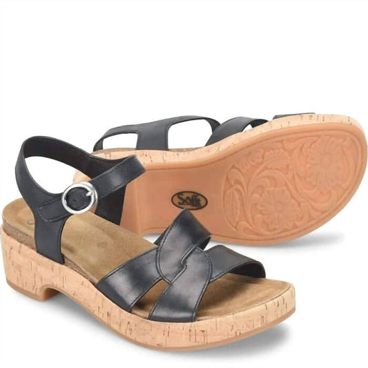 Sofft - Women's Criss Cross Italian Leather Wedge Sandals
