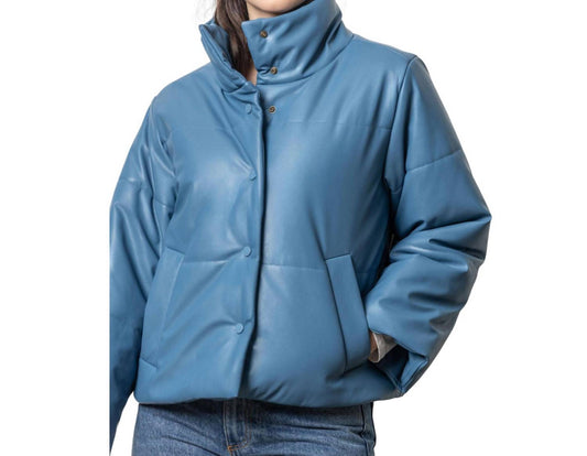 Lilla P - Faux Leather Quilted Jacket