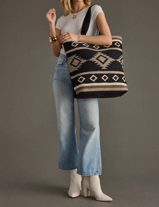 Panache Apparel - Women's Western Boho Aztec Woven Cotton Shopper Tote Bag
